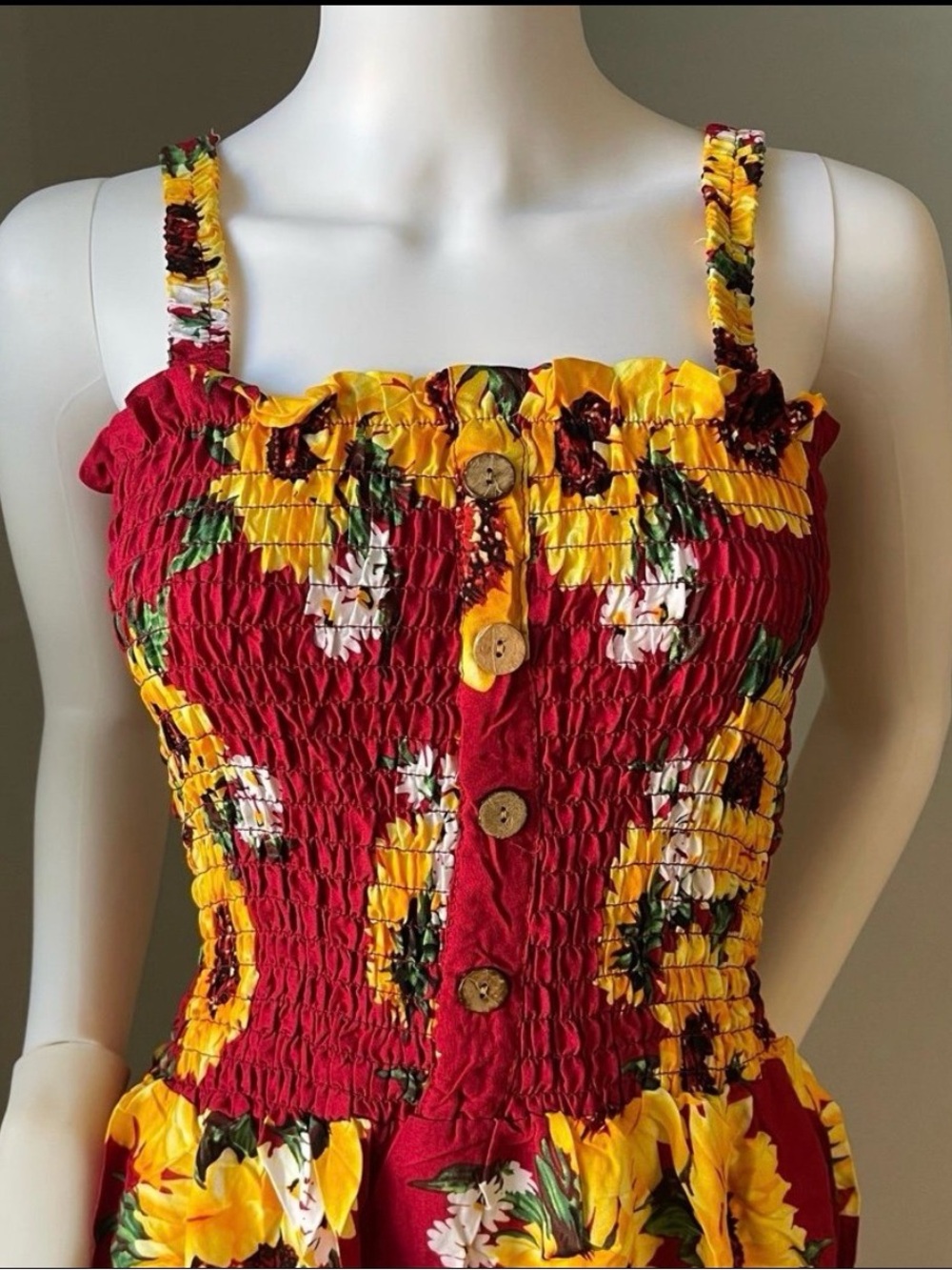 New Women’s RED Sunflower 
mini Dress size XL
Perfect for size 12
Floral - Picture 4 of 7
